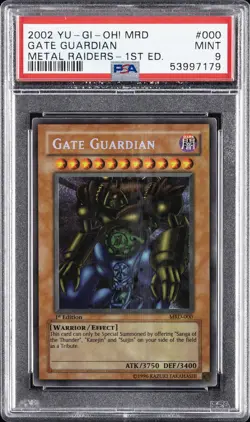 2002 YU-GI-OH! MRD-METAL RAIDERS 1ST EDITION #000 GATE GUARDIAN PSA 9 - Image 1