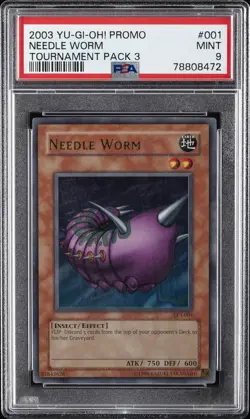 2003 YU-GI-OH! PROMO TP3-TOURNAMENT PACK 3 #001 NEEDLE WORM PSA 9 - Image 1