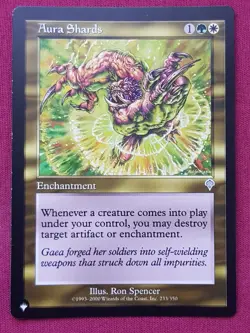 Magic The Gathering THE LIST - INVASION AURA SHARDS green/white card MTG - Image 1