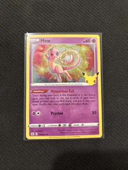 Pokemon TCG Celebrations Mew Holo Rare Card 011/025 NM Condition - Image 1