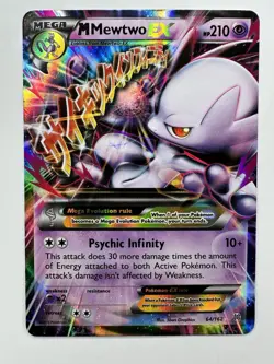 2016 M Mewtwo EX #64/162 XY Breakthrough Holo Pokemon Card NM Prefect Condition - Image 1