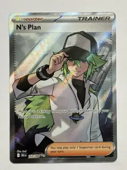 Pokemon TCG N's Plan Full Art Holo Card Black Bolt Secret Rare 163/086 - Image 1