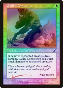 Magic the Gathering GUILTY CONSCIENCE #17/143 Scourge White Foil Common 2003 NM - Image 1