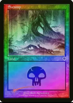 Magic the Gathering SWAMP #341/350 Invasion Land Foil Common 2000 NM - Image 1