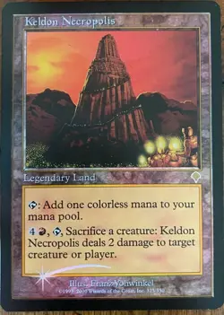 Magic the Gathering KELDON NECROPOLIS #325/350 Invasion Land Foil Rare 2000 NM - Image 1