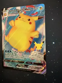 Pokemon TCG Surfing Pikachu VMAX 9/25 Celebrations Ultra Rare Full Art Holo Card - Image 3