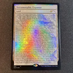 MTG Foil A Deserted Transformation Area Terramorphic Expanse Card Used - Image 1