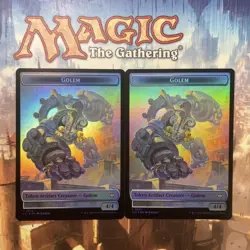 MTG Map Golem Token Foil 2 Piece Set NM Unused - Image 2