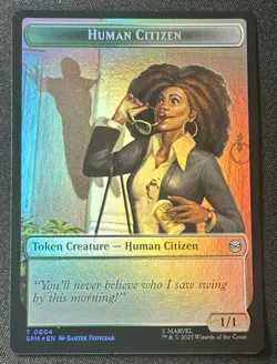 Copy / Human Citizen Token Foil Marvel's Spider-Man NM MTG - Image 2