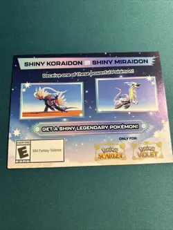 Shiny Koraidon & Miraidon Pokemon Scarlet Violet Code Card - Gamestop - Image 1