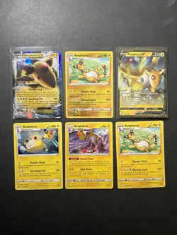 6x Ampharos EX V Pokemon Card Lot Reverse Holo Ultra Rare XY SM SWSH PTCG - Image 1