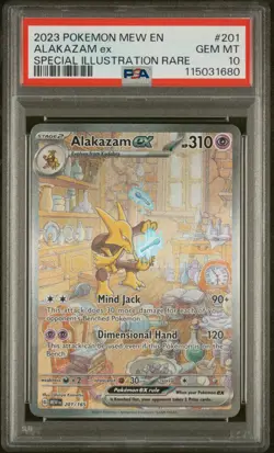 ALAKAZAM EX 2023 Pokemon Mew 151 #201 Special Illustration Rare PSA 10 - Image 1