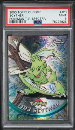 PSA 9 Scyther Spectra Topps Chrome 2000 Pokemon Card #123 - Image 1
