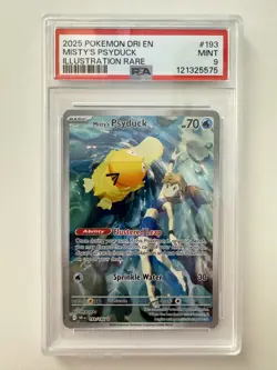 Misty's Psyduck 193/182 Illustration Rare Pokemon Destined Rivals PSA 9 English - Image 1