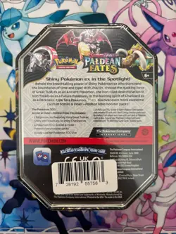 Pokemon TCG Scarlet & Violet Paldean Fates Great Tusk EX Tin Factory Sealed NEW - Image 2