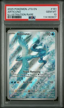 2025 POKEMON JTG EN-JOURNEY TOGETHER ILLUSTRATION RARE #161 ARTICUNO PSA 10 - Image 1