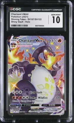 CGC 10 Charizard VMAX Shining Fates Full Art SV107/SV122 Pokemon Card FA 2021 - Image 1