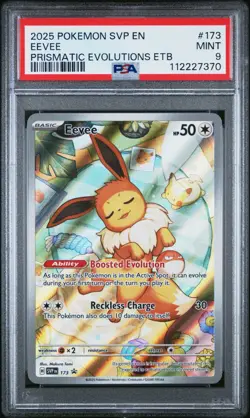 PSA 9 Pokemon 2025 Prismatic Evolutions ETB SVP-173 Eevee Promo - Image 1