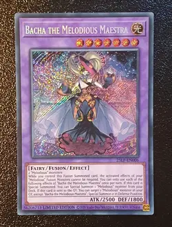 Yugioh 25LP-EN006 Bacha the Melodious Maestra Emblazoned Secret Rare MINT - Image 1