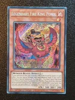 Yugioh 25LP-EN004 Legendary Fire King Ponix Emblazoned Secret Rare MINT - Image 1