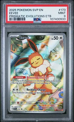 2025 POKEMON BLACK STAR PROMO 173 EEVEE PRISMATIC EVOLUTIONS ETB PSA 9 MINT - Image 1