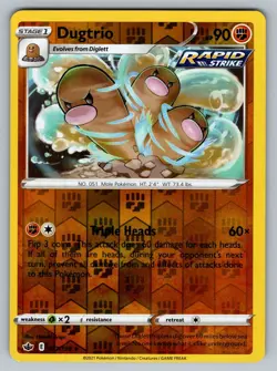 Pokemon TCG Dugtrio 077/198 Swsh06: Chilling Reign Reverse Holo Card NM 2021 - Image 1
