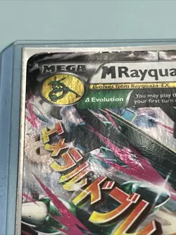 2015 Pokemon XY Roaring Skies M Rayquaza EX Holo Rare #76/108 - Damaged - Image 2