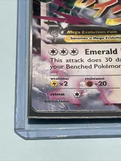 2015 Pokemon XY Roaring Skies M Rayquaza EX Holo Rare #76/108 - Damaged - Image 5