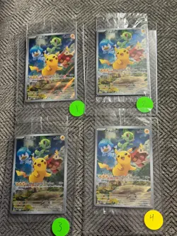 Pokemon Sealed Pikachu 27 SV Scarlet Violet Promo Card Black Star Rare x 4 - Image 1