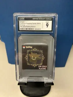 24k Gold Plating GENGAR Pokemon Popping Candy Sticker Striking CGC 9 - POP 2 - Image 1