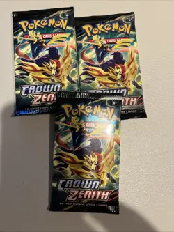 Pokemon TCG: (3) Crown Zenith Booster Packs Factory Sealed - Image 1