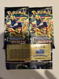 Pokemon TCG: (3) Crown Zenith Booster Packs Factory Sealed - Image 2