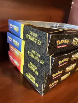 Pokemon Hidden Fates Collection Box Set Charizard, Gyarados, Riachu GX Lot Of 4 - Image 4
