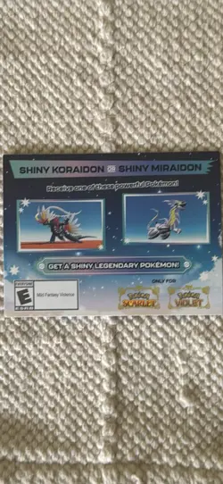 Shiny Miraidon Koraidon Code GameStop Pokemon - Physical PROMO Card- Unused Code - Image 1