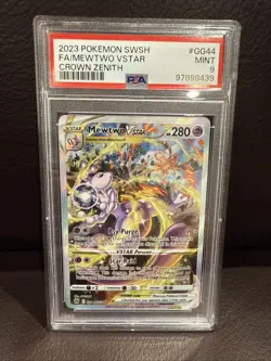 Pokemon Mewtwo VSTAR TCG Crown Zenith: Galarian Gallery GG44/GG70 PSA 9 - Image 1