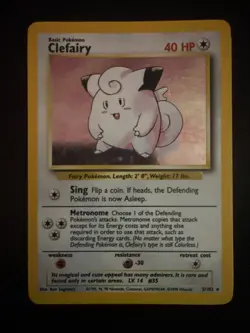 1999 Clefairy 5/102 Base Set Holo Pokemon Rare LP - Image 1