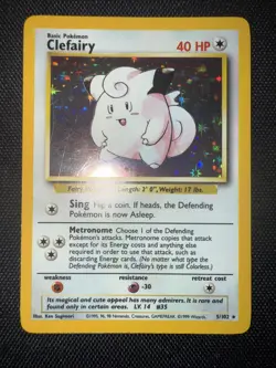 1999 Clefairy 5/102 Base Set Holo Pokemon Rare LP - Image 3