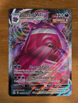 2021 Pokemon Gengar VMAX Swsh08: Fusion Strike Holo 157/264 - Image 1