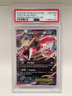 2016 Pokemon Yveltal EX XY150 Black Star Promo PSA 5 - Image 1