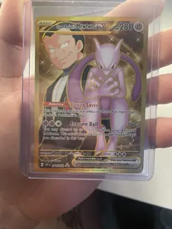 Pokemon TCG Team Rockets Mewtwo EX Hyper Rare 213/182 Destined Rivals - Image 1