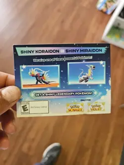 Shiny Miraidon Koraidon Code GameStop Pokemon Promo NM Not Scratched - Image 1
