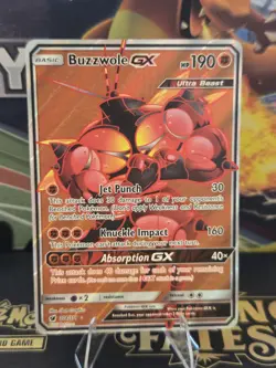 Pokemon Buzzwole GX (Full Art) 104/111 Sm-Crimson Invasion Holo TCG MP - Image 1