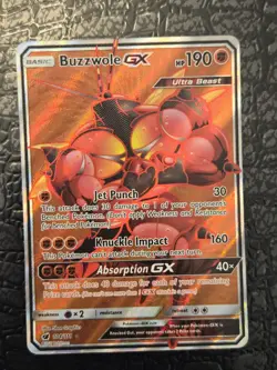 Pokemon Buzzwole GX (Full Art) 104/111 Sm-Crimson Invasion Holo TCG MP - Image 3