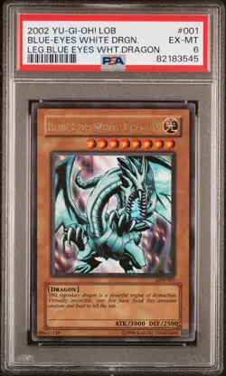 2002 YU-GI-OH! LOB-LEGEND OF BLUE EYES WHITE DRAGON BLUE-EYES WHITE DRAGON PSA 6 - Image 1