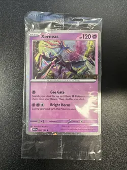 Pokemon Xerneas Trading Card Holo 064/122 Mega Evolutions Stamp In Package NM JL - Image 1