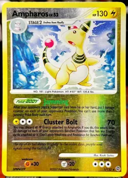 🔥 Ampharos 1/132 DP Secret Wonders Reverse Holo Pokemon Card LP/MP - Image 1