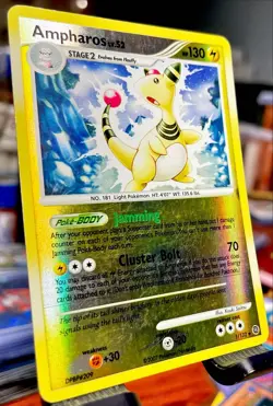 🔥 Ampharos 1/132 DP Secret Wonders Reverse Holo Pokemon Card LP/MP - Image 2