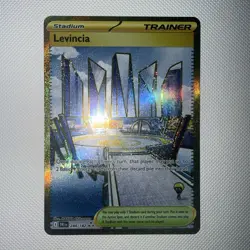 Pokemon TCG Levincia Gold Hyper Rare Card 244/182 Destined Rivals Series Trainer - Image 1