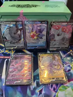 Pokemon Card V Lot Mew Hisuian Goodra Dubwool Starmie Wyrdeer - Image 1