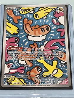 Pokemon TCG Twilight Masquerade Tatsugiri 186/167 Illustration Rare Holo Card - Image 1